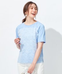 JIYU-KU (自由区)/【放湿性/保湿性】レース Tシャツ カットソー/サックスブルー系