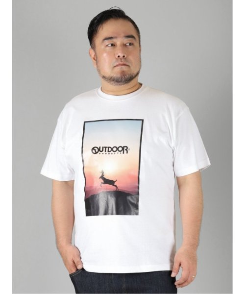 GRAND-BACK(グランバック)/【大きいサイズ】アウトドアプロダクツ/OUTDOOR PRODUCTS 綿天竺 クルーネック 半袖 メンズ Tシャツ カットソー カジュアル インナー ビジネス/ホワイト