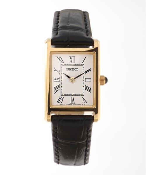 予約》【SEIKO/セイコー】ESSENTIALS SWR054【 ウォッチ 】(504636833) ヒロブ レディース(HIROB Ladys) MAGASEEK 新品 インポート Gマーク レディース 黒 ブラック レザーベルト