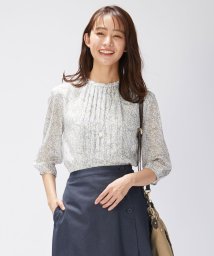 J.PRESS LADIES（LARGE SIZE）(J．プレス　レディス（大きいサイズ）)/プリントプリーツジャージー カットソー/ふじ色系5