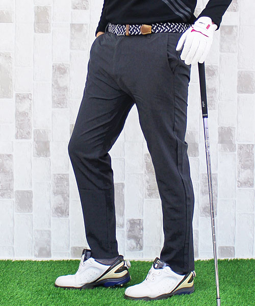 接触冷感 ゴルフパンツ メンズ ゴルフウェア クール COOL 涼しい 冷たい 伸縮 ストレッチ ウエストゴム スラックス テーパード スリム  スキニーパンツ