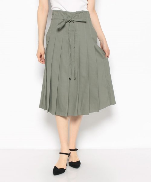 offprice.ec(offprice ec)/【ALBERTO FERMANI/アルベルトフェルマー二】Pleated Skirt /カーキ