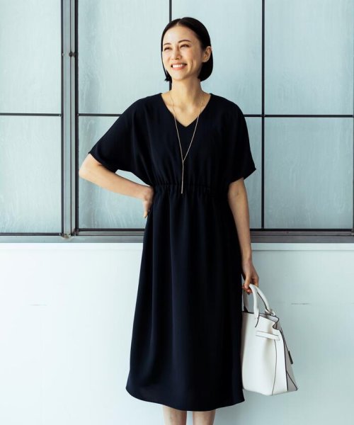 セール ウエストマークvネックワンピース 洗濯機で洗える ロートレ アモン Lautreamont Magaseek