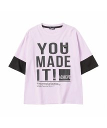 MAC HOUSE(kid's)(マックハウス（キッズ）)/T－GRAPHICS ティーグラフィックス フェイクレイヤードTシャツ PMHTG22S09B/パープル