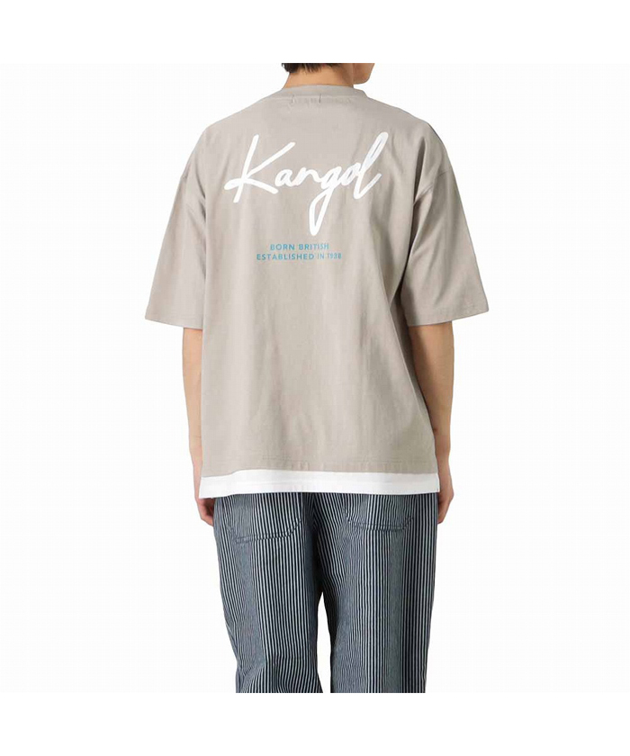 セール】KANGOL カンゴール 筆記体ロゴフェイクレイヤードTシャツ KPMC 