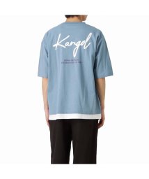 MAC HOUSE(men)(マックハウス（メンズ）)/KANGOL カンゴール 筆記体ロゴフェイクレイヤードTシャツ KPMC－10254/ブルー