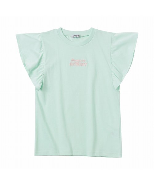 MAC HOUSE(kid's)(マックハウス（キッズ）)/T－GRAPHICS ティーグラフィックス 肩フリルTシャツ PMHTG22S19G/ミント