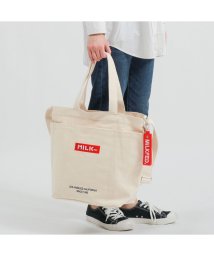 MILK FED/ミルクフェド 2WAYトート MILKFED. トートバッグ BAR AND UNDER LOGO BIG CANVAS BAG ショルダーバッグ 103201/504638324