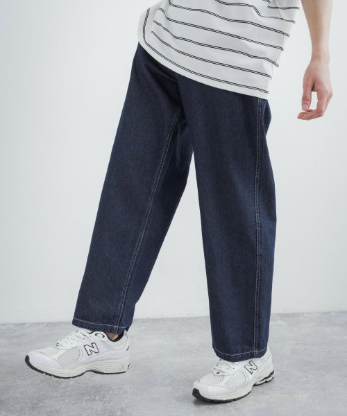 セール デニムパンツ メンズ レディース ワイド ジーンズ ジーパン バギー サルエル ペインター ワーク スケーター ルーズ 大きい ゆったり ゆるパン リラックス ロッキーモンロー Rocky Monroe Magaseek