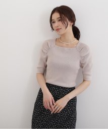 NATURAL BEAUTY BASIC(ナチュラルビューティーベーシック)/ドルマンギャザーリブニット/ベージュ