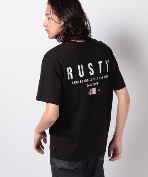 RUSTY(ラスティ（メンズ）)/【RUSTY】ハンソデ Tシャツ/ブラック