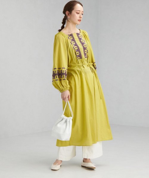 セール グリーンレーベルリラクシング Green Label Relaxing キカ 刺しゅう ワンピース Magaseek