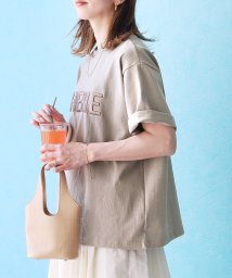 reca(レカ)/立体ロゴ刺繍Tシャツ(R21156－k)/グレージュ