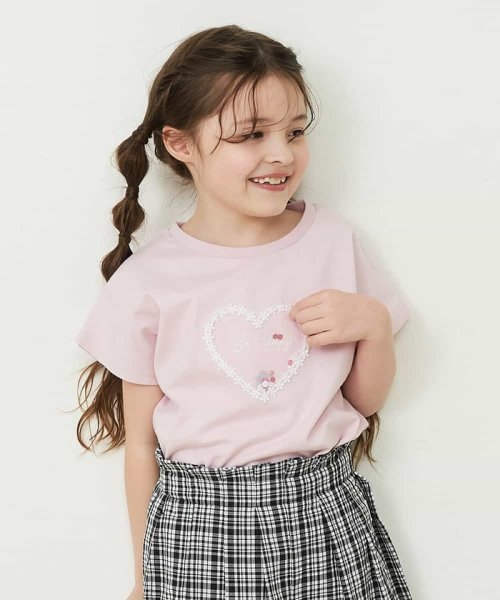 a.v.v(KID'S)(アー・ヴェ・ヴェキッズ)/[100－130]アイスタッチレモンコレクションTシャツ/ピンク