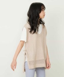 a.v.v(KID'S)(アー・ヴェ・ヴェキッズ)/[130－160]【2点セット】サイドリボンメッシュニットベストセット/ベージュ