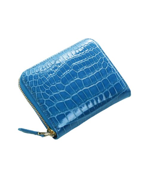 sankyoshokai(サンキョウショウカイ)/クロコダイルミニ財布ヘンローン社製原皮使用/ブルー