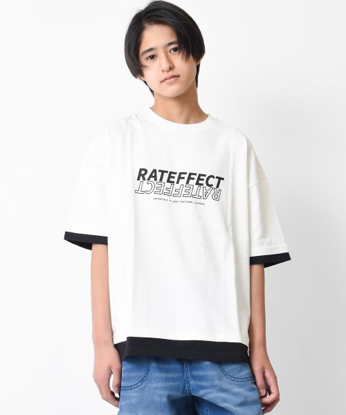 RAT EFFECT(ラット エフェクト)/レイヤード風プリントTシャツ/オフホワイト