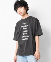 RAT EFFECT(ラット エフェクト)/THATロゴプリントTシャツ/チャコールグレー