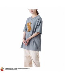 MAC HOUSE(women)(マックハウス（レディース）)/Tom and Jerry サガラ刺繍Tシャツ 2283－7742/ブルー