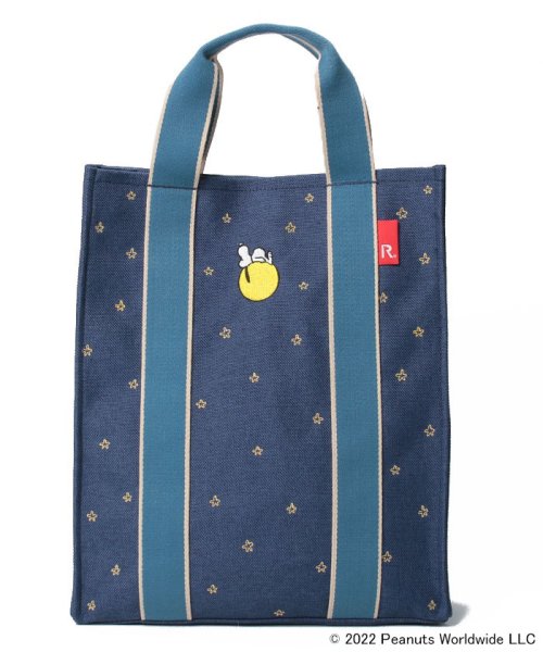 ROOTOTE(ＲＯＯＴＯＴＥ)/SNOOPY スヌーピー 刺繍 縦型 トートバッグ IP A4 パターン Peanuts 7I 8229/ブルー