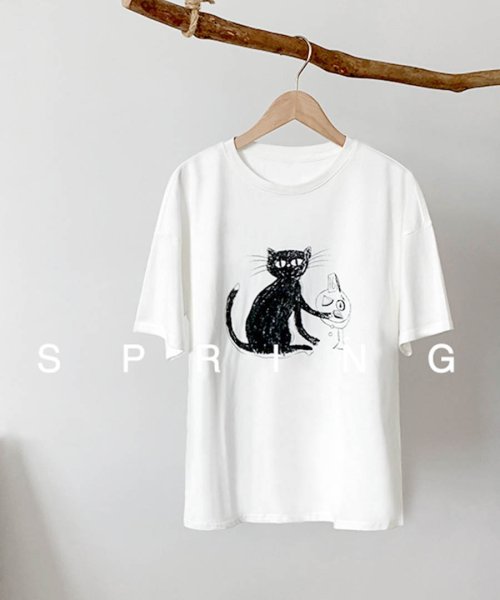 Cat Illustration Cotton T Shirt 猫イラストコットンtシャツ コットンt Tシャツ イラストt 猫t アルゴトウキョウ Argo Tokyo Magaseek