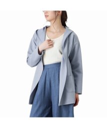 MAC HOUSE(women)(マックハウス（レディース）)/NAVY ネイビー ポンチ素材 フードトッパーカーディガン 115426300/サックス