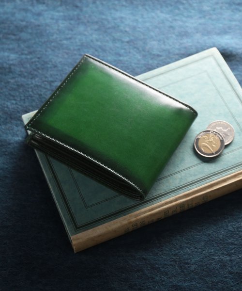 sankyoshokai(サンキョウショウカイ)/[SILVANO BIAGINI]イタリアンレザー二つ折り財布/グリーン