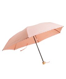 sankyoshokai(サンキョウショウカイ)/三段折り 折りたたみ傘　晴雨兼用 綿35%/ピンク系1