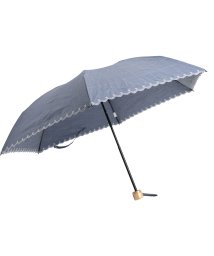 sankyoshokai(サンキョウショウカイ)/三段折り 折りたたみ傘　晴雨兼用 綿35%/ネイビー系1