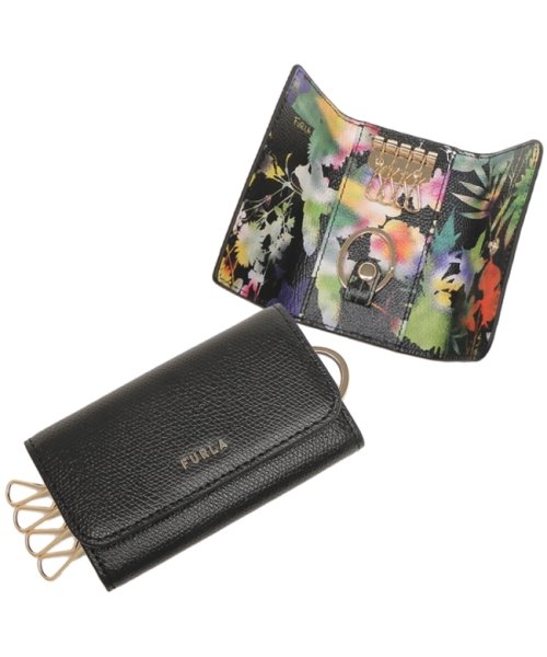 フルラ キーケース キーリング バビロン 花柄 ブラック レディース Furla Rac5uno Bx0609 1002s フルラ Furla Magaseek