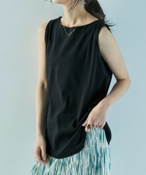 Fashion Letter/[M－4L] 一番使えるボートネックタンクトップ レディース トップス ノースリーブ コットン 綿100 大きいサイズ ゆったり ラクチン インナー ボートネッ/504645365