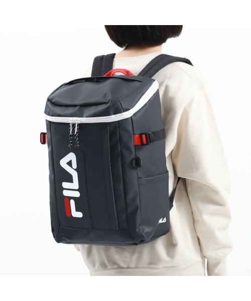 FILA(フィラ)/フィラ リュック FILA サイン 24L B4 通学 スクエアリュック ボックス型 PC収納 軽量 撥水 部活 スポーツ 女子 男子 中学生 高校生 7761/ネイビー