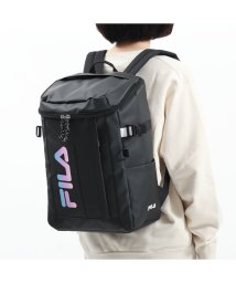 FILA(フィラ)/フィラ リュック FILA サイン 24L B4 通学 スクエアリュック ボックス型 PC収納 軽量 撥水 部活 スポーツ 女子 男子 中学生 高校生 7761/ブラック系1