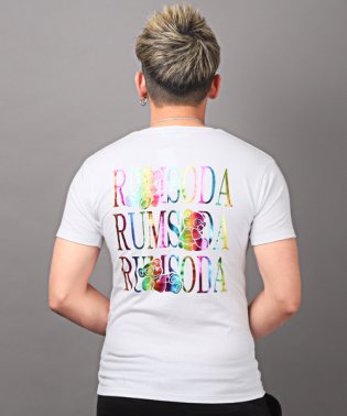LUXSTYLE/RUMSODA(ラムソーダ)レインボー箔プリント半袖Tシャツ/Tシャツ メンズ 半袖 ベア 箔プリント ロゴ レインボーカラー/504646494