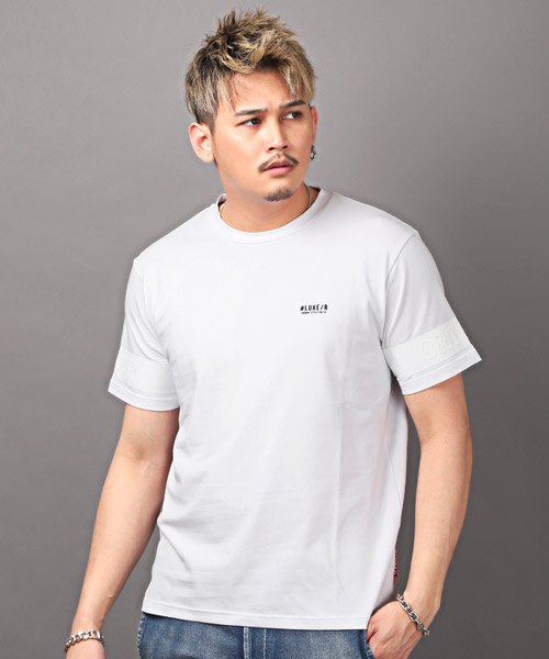 セール Luxe R ラグジュ 袖ラバーロゴプリント半袖tシャツ Tシャツ メンズ 半袖 ラバープリント ロゴプリント Bitter ビター系 ラグスタイル Luxstyle Magaseek