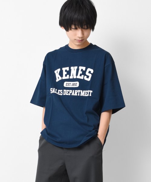 KENES GRAFFITI(ケネスグラフィティ)/アーチロゴプリントTシャツ/ネイビー
