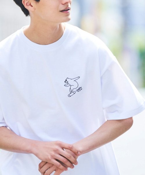 coen(コーエン（キッズ）)/【ユニセックス】スケボーコーエンベアプリントTシャツ/WHITE