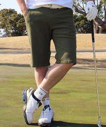 TopIsm(トップイズム)/ゴルフパンツ メンズ ハーフパンツ ショートパンツ ゴルフウェア ストレッチ チノパン スポーツウェア 無地 短パン ショーツ 大きいサイズ/オリーブ