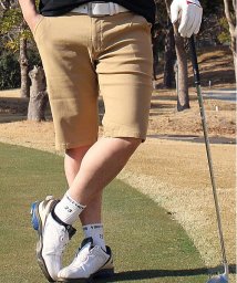 TopIsm(トップイズム)/ゴルフパンツ メンズ ハーフパンツ ショートパンツ ゴルフウェア ストレッチ チノパン スポーツウェア 無地 短パン ショーツ 大きいサイズ/ベージュ系1