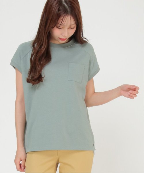 ikka(イッカ)/コットンUSA フレンチスリーブTシャツ/グリーン