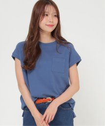 ikka(イッカ)/コットンUSA フレンチスリーブTシャツ/ブルー