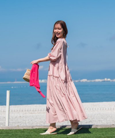 VICKY／BACKリボンティアードワンピース《洗濯機で洗える》／504626294