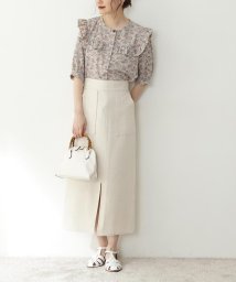 N Natural Beauty Basic(エヌナチュラルビューティベーシック)/麻混セットアップ　スカート《S Size Line》/ナチュラル