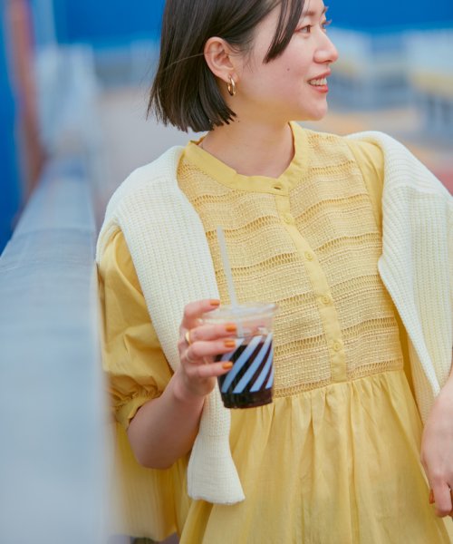 WEB限定】レース切り替え5分袖シャツワンピース(504648915) | ビザビ(vis-`a-vis) - MAGASEEK