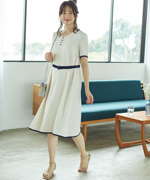 セール デビュー ド フィオレ Debut De Fiore バイカラーサックワンピース Magaseek