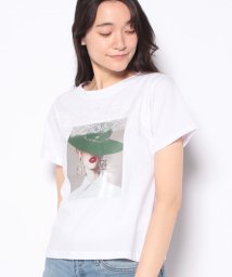 ホンキートンク(ホンキートンク)/レース＆転写プリント　Tシャツ/ホワイト