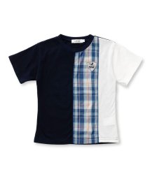 SLAP SLIP(スラップスリップ)/恐竜 切り替え 配色 にぎやか Tシャツ (80~130cm)/ブルー系