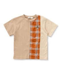 SLAP SLIP(スラップスリップ)/恐竜 切り替え 配色 にぎやか Tシャツ (80~130cm)/オレンジ系