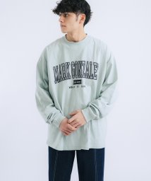 Rocky Monroe(ロッキーモンロー)/Tシャツ 長袖 カットソー ロンT メンズ レディース オーバーサイズ ビッグシルエット ゆったり ルーズ ワイド クルーネック ワッペン刺繍 ロゴ  アメカジ/サックス系2