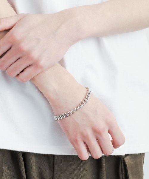 ステンレスブレスレット メンズ レディース カニカン マンテル式 ユニセックス アクセサリー シンプル カジュアル バングル ペア お揃い プレゼント ギフト ロッキーモンロー Rocky Monroe Magaseek